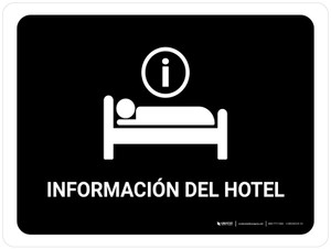Hotel Information Black Spanish Landscape - Wall Sign