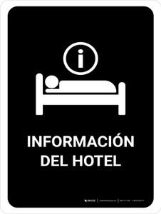 Hotel Information Black Spanish Portrait - Wall Sign