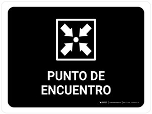 Meeting Point Black Spanish Landscape - Wall Sign