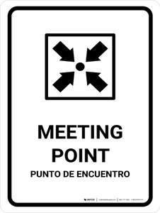 Meeting Point White Bilingual Spanish Portrait - Wall Sign
