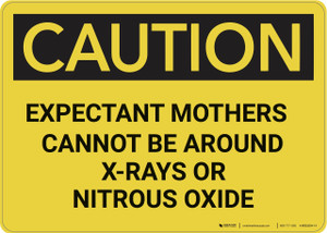 Caution: Expectant Mothers Must Avoid X-Rays or Nitrous Oxide - Wall Sign