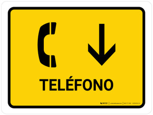 Telephone With Down Arrow Yellow Spanish Landscape - Wall Sign