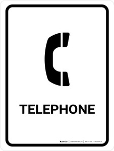 Telephone White Portrait - Wall Sign