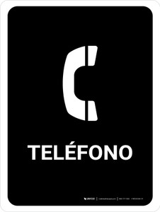 Telephone Black Spanish Portrait - Wall Sign