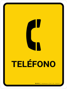 Telephone Yellow Spanish Portrait - Wall Sign