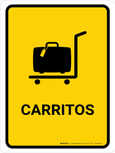 Trolleys Yellow Spanish Portrait - Wall Sign