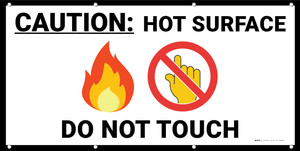 Caution Hot Surface with Emojis - Banner