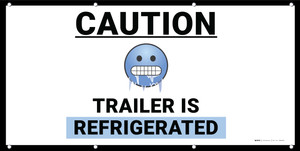 Caution Trailer is Refrigerated Emoji - Banner