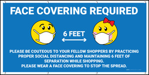 Face Covering is Required with Emojis - Banner