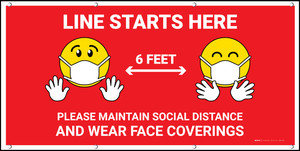 Line Starts Here with Emojis Red - Banner