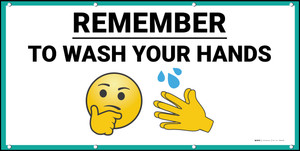 Remember to Wash Your Hands with Emojis - Banner