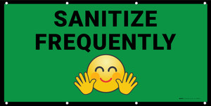 Sanitize Frequently Green with Emoji - Banner