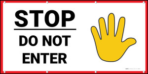 Stop Do Not Enter with Hand Emoji - Banner