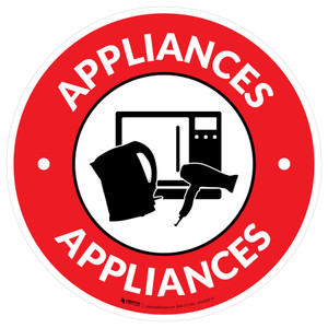 Appliances with Icon Circle - Floor Sign