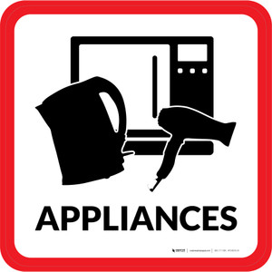 Appliances with Icon Square - Floor Sign