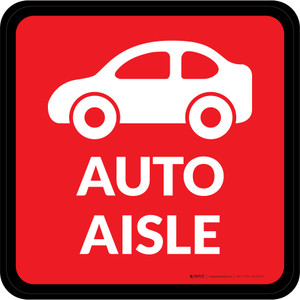 Auto Aisle with Icon Square - Floor Sign