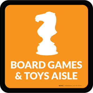 Board Games and Toys Aisle with Icon Square - Floor Sign