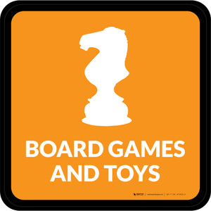 Board Games and Toys with Icon Square - Floor Sign