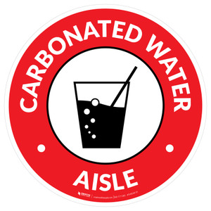 Carbonated Water Aisle with Icon Circle - Floor Sign