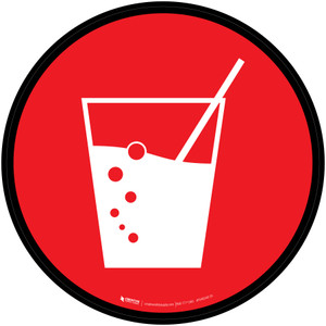 Carbonated Water Icon Circle - Floor Sign