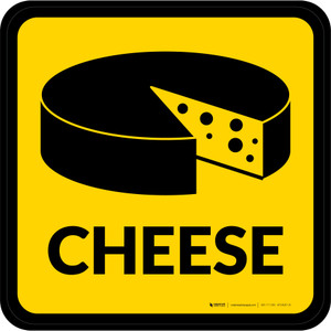 Cheese with Icon Square - Floor Sign