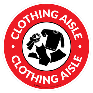 Clothing Aisle with Icon Circle - Floor Sign