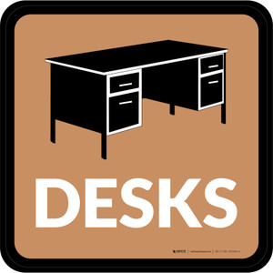 Desks with Icon Square - Floor Sign
