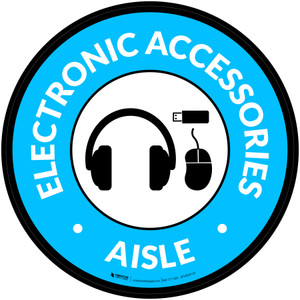 Electronic Accessories Aisle with Icon Circle - Floor Sign