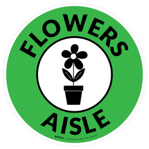 Flowers Aisle with Icon Circle - Floor Sign
