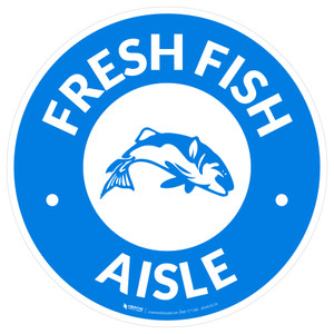 Fresh Fish Aisle with Icon Circle - Floor Sign
