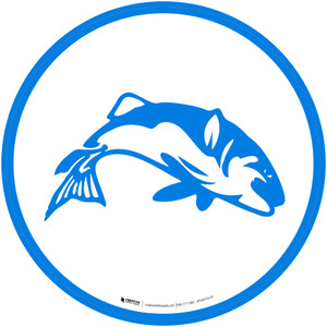 Fresh Fish Icon Circle - Floor Sign