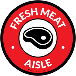 Fresh Meat Aisle with Icon Circle - Floor Sign