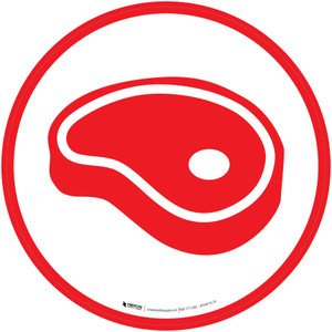 Fresh Meat Icon Circle - Floor Sign