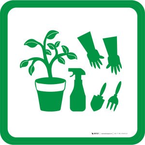 Garden Icon Square - Floor Sign