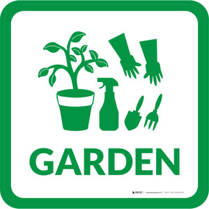 Garden with Icon Square - Floor Sign