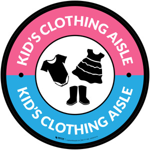 Kids Clothing Aisle with Icon Circle - Floor Sign