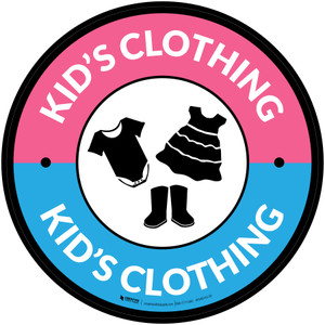 Kids Clothing with Icon Circle - Floor Sign
