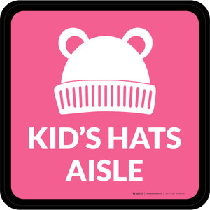 Kids Hats Aisle with Icon Square - Floor Sign