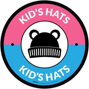Kids Hats with Icon Circle - Floor Sign