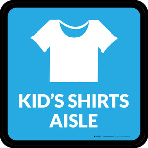 Kids Shirts Aisle with Icon Square - Floor Sign