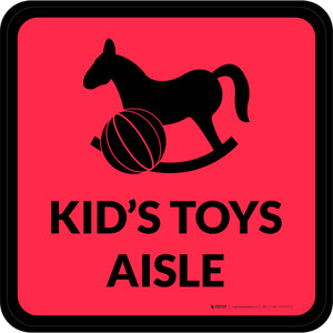 Kids Toys Aisle with Icon Square - Floor Sign
