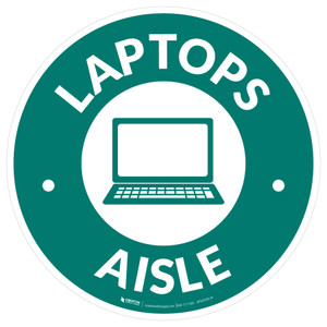 Laptops Aisle with Icon Circle - Floor Sign