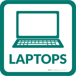Laptops with Icon Square - Floor Sign