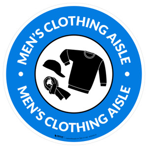 Mens Clothing Aisle with Icon Circle - Floor Sign