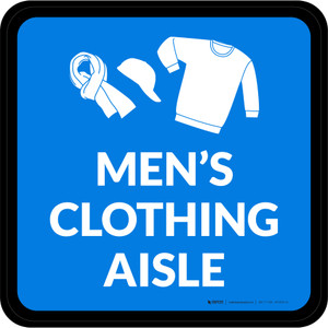 Mens Clothing Aisle with Icon Square - Floor Sign