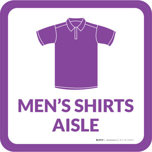 Mens Shirts Aisle with Icon Square - Floor Sign