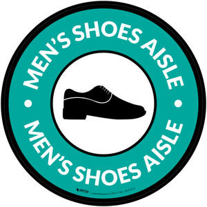 Mens Shoes Aisle with Icon Circle - Floor Sign