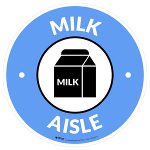 Milk Aisle with Icon Circle - Floor Sign