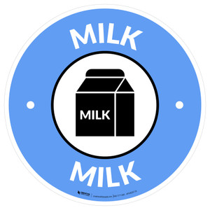 Milk with Icon Circle - Floor Sign