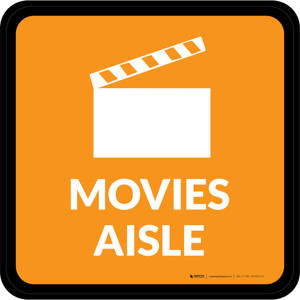 Movies Aisle with Icon Square - Floor Sign